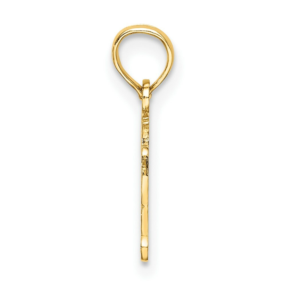14K Yellow Gold Polished and Engraved OY VEY! Charm Pendant