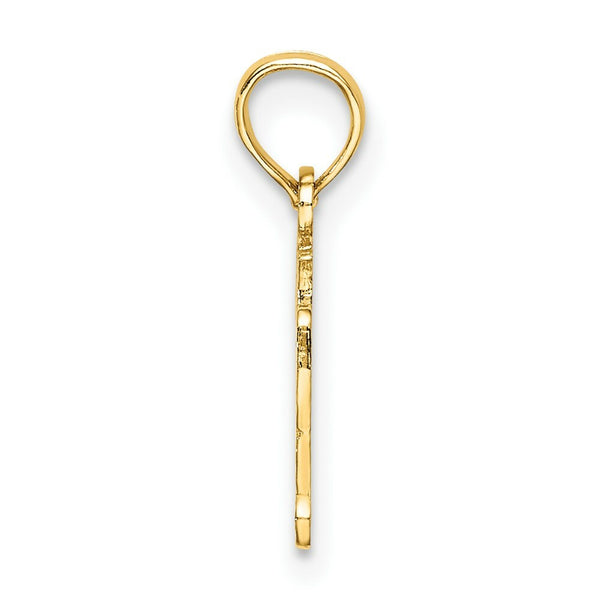 14K Yellow Gold Polished and Engraved OY VEY! Charm Pendant