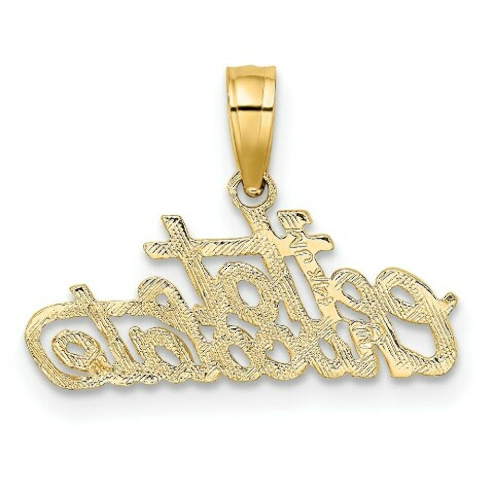 14K Yellow Gold Polished and Engraved Hot Chocolate Charm Pendant