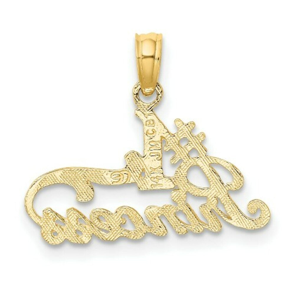 14K Yellow Gold #1 PRINCESS Charm Pendant