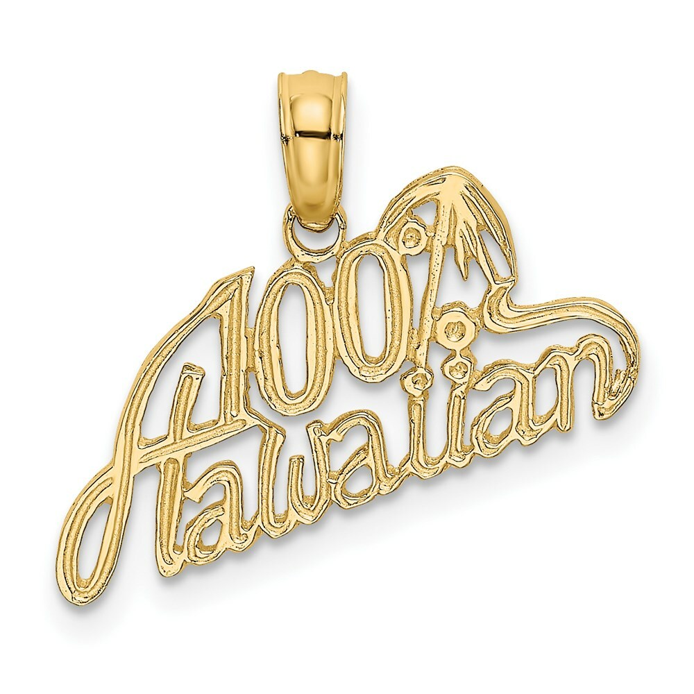 14K Yellow Gold 100% HAWAIIAN Charm Pendant
