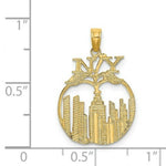 Load image into Gallery viewer, 14K Yellow Gold New York Skyline in Apple Charm Pendant
