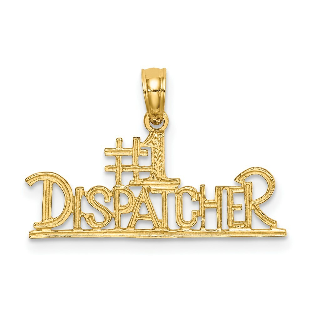 14K Yellow Gold #1 DISPATCHER Charm Pendant