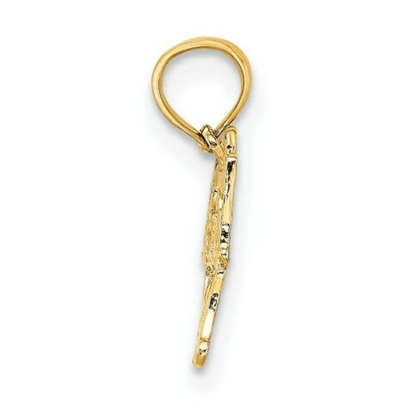 14K Yellow Gold BASEBALL MOM Charm Pendant