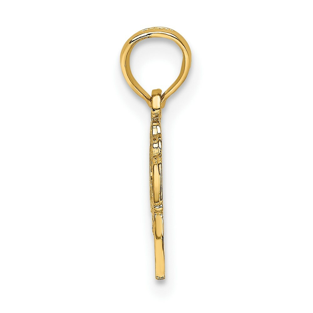 14K Yellow Gold Block & Engraved Great Grandma Charm Pendant