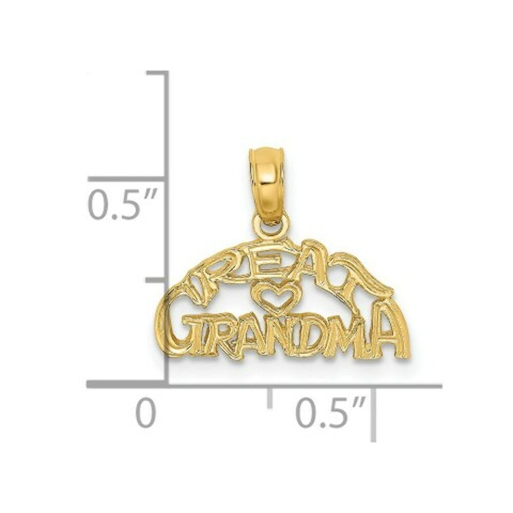 14K Yellow Gold Block & Engraved Great Grandma Charm Pendant