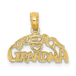 Load image into Gallery viewer, 14K Yellow Gold Block &amp; Engraved Great Grandma Charm Pendant

