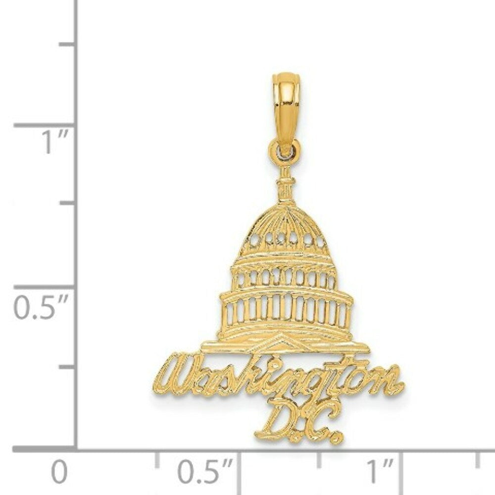 14K Yellow Gold WASHINGTON D.C. Capital Building Charm Pendant