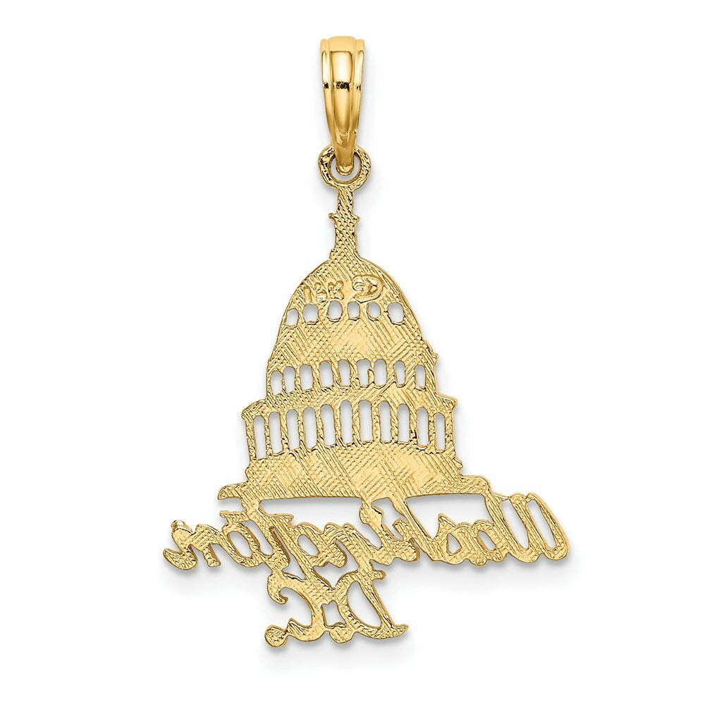 14K Yellow Gold WASHINGTON D.C. Capital Building Charm Pendant