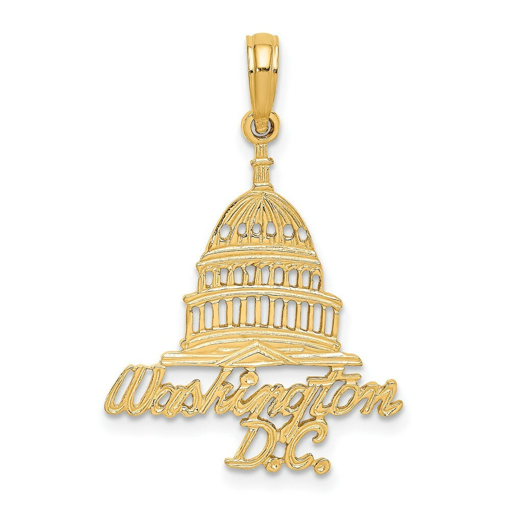 14K Yellow Gold WASHINGTON D.C. Capital Building Charm Pendant