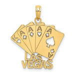 Load image into Gallery viewer, 14K Yellow Gold LAS VEGAS With Playing Cards Charm Pendant
