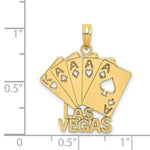 Load image into Gallery viewer, 14K Yellow Gold LAS VEGAS With Playing Cards Charm Pendant
