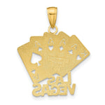 Load image into Gallery viewer, 14K Yellow Gold LAS VEGAS With Playing Cards Charm Pendant
