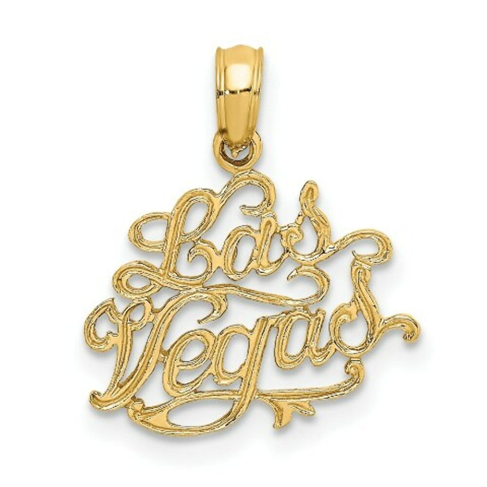 14K Yellow Gold LAS VEGAS Charm Pendant
