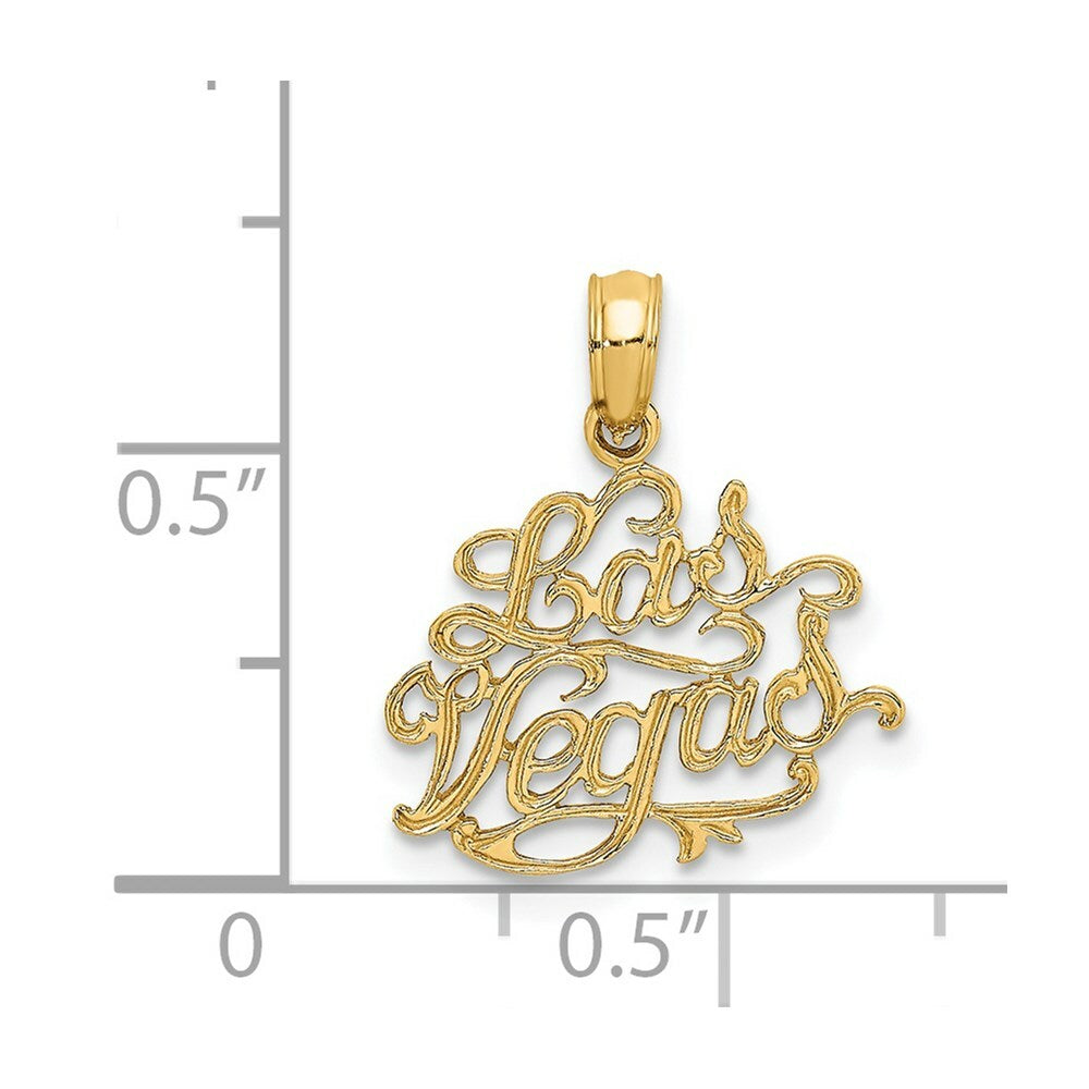 14K Yellow Gold LAS VEGAS Charm Pendant