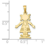 Load image into Gallery viewer, 14K Yellow Gold Girl Charm Pendant
