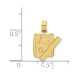Load image into Gallery viewer, 14K Yellow Gold School Book &amp; Ruler Charm Pendant
