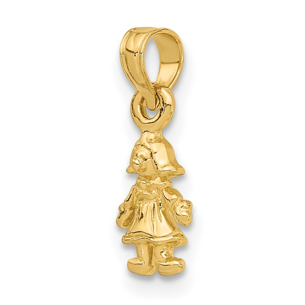 14K Yellow Gold 3-D Mini DOLL Charm Pendant