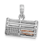 Load image into Gallery viewer, 14K Two-Tone Gold Lobster Trap Moveable Charm Pendant
