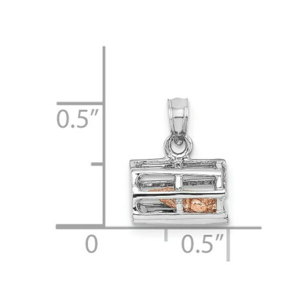 14k Two-Tone Gold Lobster Trap Moveable Charm Pendant