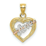 Load image into Gallery viewer, 14K Two-tone Yellow &amp; Rose Gold With Love &amp; Arrow Charm Pendant
