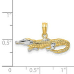 Load image into Gallery viewer, 14k Two-Tone Gold 2-D Alligator Charm Pendant
