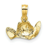 Load image into Gallery viewer, 14K Yellow Gold with White Rhodium Cowboy Hat Charm Pendant
