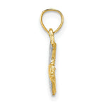 Load image into Gallery viewer, 14K Yellow Gold with White Rhodium Cowboy Boot Charm Pendant
