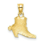 Load image into Gallery viewer, 14K Yellow Gold with White Rhodium Cowboy Boot Charm Pendant
