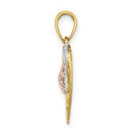 Load image into Gallery viewer, 14K Tri-Color Gold Dolphin &amp; Starfish In Heart Charm Pendant
