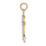 Load image into Gallery viewer, 14K Yellow Gold with White Rhodium Center Cross Charm Pendant

