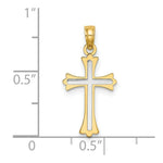 Load image into Gallery viewer, 14K Yellow Gold with White Rhodium Center Cross Charm Pendant
