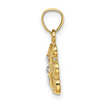 Load image into Gallery viewer, 14K Yellow Gold with White Rhodium TEDDY BEAR Charm Pendant
