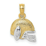 Load image into Gallery viewer, 14K Yellow Gold with White Rhodium Football Helmet Charm Pendant
