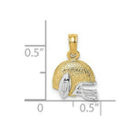 Load image into Gallery viewer, 14K Yellow Gold with White Rhodium Football Helmet Charm Pendant
