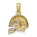Load image into Gallery viewer, 14K Yellow Gold with White Rhodium Football Helmet Charm Pendant
