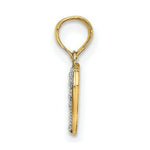 Load image into Gallery viewer, 14K Yellow Gold with White Rhodium Beaded with Textured Mini Heart Charm Pendant
