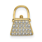 Load image into Gallery viewer, 14K Yellow Gold with White Rhodium 2-D Textured with Polished Purse Charm Pendant
