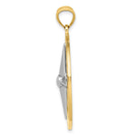 Load image into Gallery viewer, 14K Two-tone Gold Nautical Compass White Needle Charm Pendant
