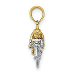 Load image into Gallery viewer, 14K Two-tone Gold 3-D Bicycle Rider Charm Pendant
