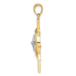 Load image into Gallery viewer, 14K Two-tone Gold Star With Nautical Compass White Needle Charm Pendant
