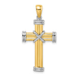 Load image into Gallery viewer, 14K Two-tone Gold Polished Cross Charm Pendant
