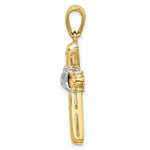 Load image into Gallery viewer, 14K Two-Tone Gold Polished Cross With X Center Design Charm Pendant
