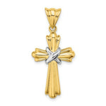 Load image into Gallery viewer, 14K Two-Tone Gold Polished Cross With X Center Design Charm Pendant
