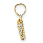 Load image into Gallery viewer, 14K Yellow Gold with White Rhodium with 2-D Small Elephant Charm Pendant
