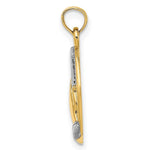 Load image into Gallery viewer, 14K Yellow Gold with White Rhodium Praying Hands with Cross Charm Pendant
