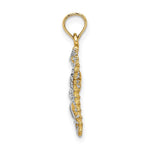 Load image into Gallery viewer, 14K Yellow Gold with White Rhodium Starfish with SEAHorse Charm Pendant
