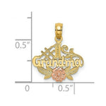 Load image into Gallery viewer, 14K Two-Tone Gold #1 GRANDMA With Flower Charm Pendant
