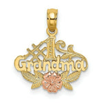 Load image into Gallery viewer, 14K Two-Tone Gold #1 GRANDMA With Flower Charm Pendant
