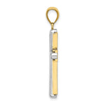 Load image into Gallery viewer, 14K Two-tone Gold Beveled Cross Charm Pendant
